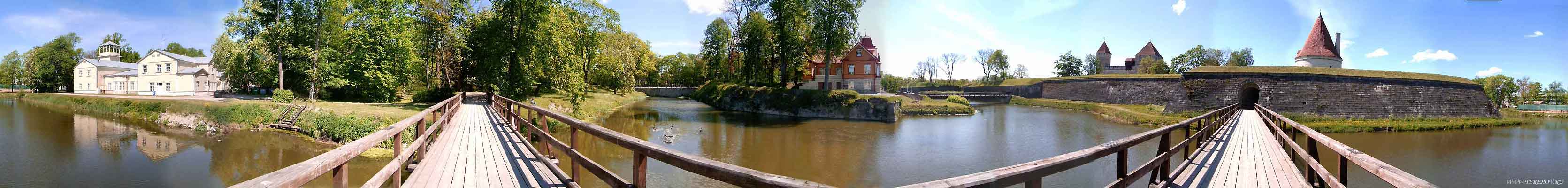 Панорама замка Епископа, в городе Курессааре (Kuressaare), на острове Сааремаа (Saaremaa), Эстония.